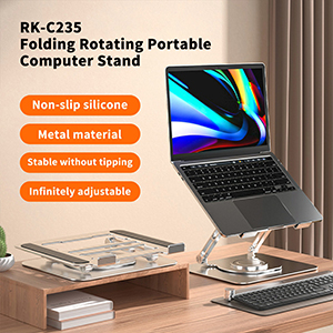 RK-C235 Folding Rotating Portable Computer Stand